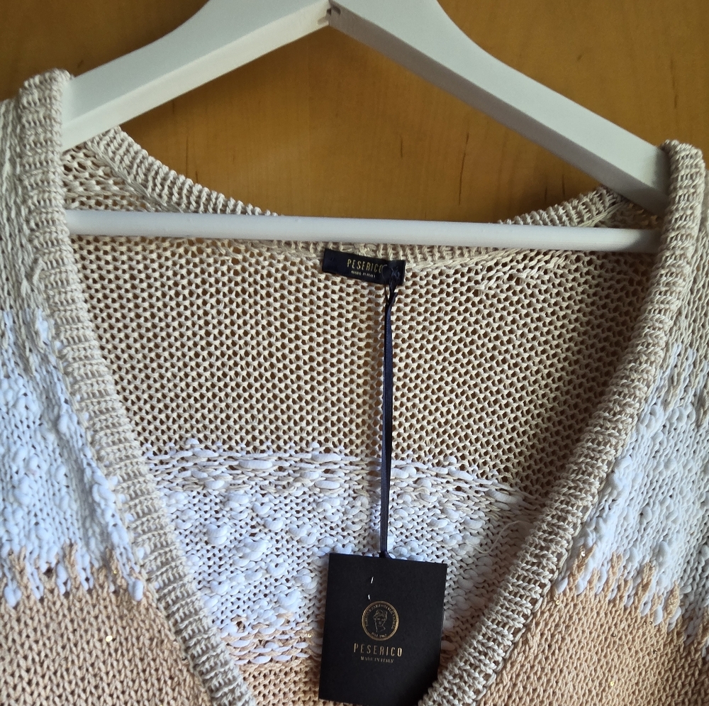 Peserico Italy Sequin Stripe Knit Cardigan Sweater NWT - Picture 6 of 14